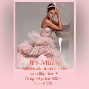 MillaNova dress size M runs like S.